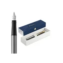 WATERMAN Impression Stainless Steel GT Fountain Pen, Medium Nib (M), Blue, Gift Box