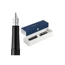 WATERMAN IMPRESSION στυλό με μελάνι μαύρη λάκα CT, μέγεθος μύτης Medium, μπλε μελάνι, σε κουτί δώρου