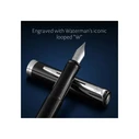 WATERMAN IMPRESSION στυλό με μελάνι μαύρη λάκα CT, μέγεθος μύτης Medium, μπλε μελάνι, σε κουτί δώρου