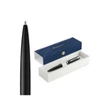 WATERMAN IMPRESSION Ballpoint Pen, Matte Black Lacquer, CT Trim, Medium (M) Tip, Blue Ink, Gift Box