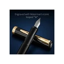WATERMAN IMPRESSION μαύρο γυαλιστερό λουστραρισμένο GT, μύτη Fine, μπλε, σε κουτί δώρου