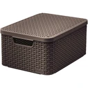 Curver Plastic Storage Container with Lid, Brown, 18 L (Model 205847 / CEN-46819)
