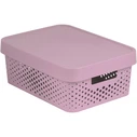 Curver Infinity Dots Plastic Storage Box with Lid, Pink, 36 x 27 x 14 cm