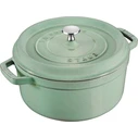 Staub La Cocotte 24cm στρογγυλή φασκοπράσινη (Salbeigrün), χυτοσίδηρος