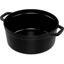 Πυρίμαχα σκεύη & γάστρες Staub στρογγυλή cocotte 26 cm μαύρη από μαντέμι
