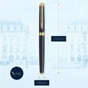 WATERMAN Hemisphere Matte Black Fountain Pen, 23K Gold-Plated Fine Nib (F), Blue Ink, Gift Box
