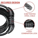 Master Lock Coiled Cord 180cm 8221EURDPRO
