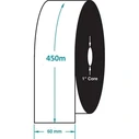 Κορδέλα θερμικής μεταφοράς Zebra 2300 Wax 60 mm x 450 m, Μαύρο (MPN: 02300BK06045)