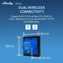 Shelly Χωνευτός Διακόπτης Τοίχου με Οθόνη Αφής Wi‑Fi Μαύρος