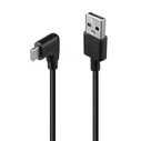 Lindy Angle (90°) USB 2.0 USB-C (male) to USB-A Cable, 1 m, 15 W, Black