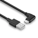 Lindy Angle (90°) USB 2.0 USB-C (male) to USB-A Cable, 1 m, 15 W, Black