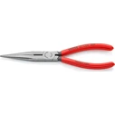 Knipex 26 11 200 Long‑nose (Stork beak) Pliers with Cutting Edge, 200 mm (red/blue, serrated gripping faces)