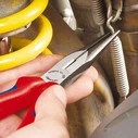 Knipex 26 11 200 Long‑nose (Stork beak) Pliers with Cutting Edge, 200 mm (red/blue, serrated gripping faces)