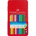 FABER-CASTELL Χρωματιστά Μολύβια Colour Grip 12 τεμ Μεταλλική Θήκη