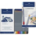 FABER-CASTELL Goldfaber Aqua Watercolour Pencils 12 in Metal Tin (Aqua.stift, SKU 441818)