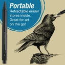 FABER-CASTELL Precision Eraser Pen (Radierstift) with 4 Replacement Eraser Refills - MPN 185610