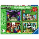 Ravensburger Παζλ Minecraft Bumper Puzzle Pack Realms and Adventures 4x100 τεμάχια