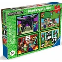 Ravensburger Παζλ Minecraft Bumper Puzzle Pack Realms and Adventures 4x100 τεμάχια
