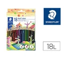 STAEDTLER Noris colour 18 τρίγωνες ξυλομπογιές WOPEX, μύτη 3 mm