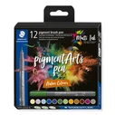 STAEDTLER MultiInk Pigment Arts Σετ 12 (Nature) - Μαρκαδόροι με Πινέλο