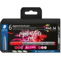 STAEDTLER MultiInk Pigment Arts Σετ 6 Πινέλων (Κόκκινα & Ροζ)