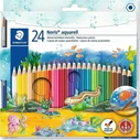 STAEDTLER Noris aqua 24 - Watercolour coloured pencils in cardboard case (ABS anti-break system)