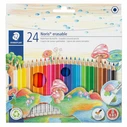 STAEDTLER Noris Club - Σετ 24 ξυλομπογιές erasable με γόμα, καρτονετούι