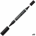STAEDTLER Lumocolor 348 Permanent Marker Black - 10 pcs (0.6-1.5 mm chisel tip) MPN 348 B-9