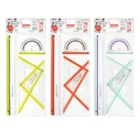 Herlitz Geometry Set 4-piece — Ruler 30 cm, Protractor 10 cm, Set squares 14 cm & 20 cm