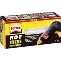 Pattex Hot Sticks, transparent hot melt glue sticks, 11 mm diameter, 20 cm length, 50 sticks (1 kg)
