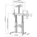 EQUIP 650605 TV Floor Stand for 60"-100" TVs, VESA up to 1000 x 600 mm, 100 kg, Aluminium