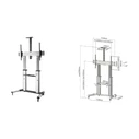 EQUIP 650605 TV Floor Stand for 60"-100" TVs, VESA up to 1000 x 600 mm, 100 kg, Aluminium