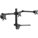 EQUIP 650125 Desk/Bench Clamp Mount for 17–27" Monitors, Triple Arm, VESA 100x100 & 75x75, 21 kg total, Black