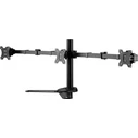 EQUIP 650125 Desk/Bench Clamp Mount for 17–27" Monitors, Triple Arm, VESA 100x100 & 75x75, 21 kg total, Black