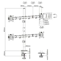 EQUIP Desk Monitor Mount for 17"–32" (4TFT) 360°, 4 x 9 kg, Black — Model 650159