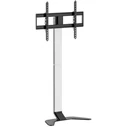 EQUIP 650614 Floor TV Stand 37"–86" (Min 94 cm – Max 2.18 m), VESA 600 x 400 mm, 45 kg, Silver