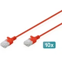DIGITUS U/UTP Cat.6 (Gigabit) Καλώδιο Δικτύου Ethernet Κόκκινο 10m