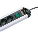 BACHMANN PRIMO Power Strip 3x Schuko (Schutzkontakt) Aluminum with Switch, 1.75 m