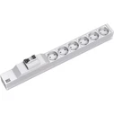 Bachmann 19" 1U Rack Power Strip 6x CEE7/3 (Schuko) with RCD (FI), 2.0 m cable (CEE7/7) - White