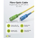 Goobay Singlemode Fibre-Optic Patch Cable SC-APC to SC-UPC, OS2, LSZH, 20 m, Yellow (59664)