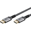 Goobay Plus DisplayPort 2.0/2.1 Cable, DisplayPort male-to-male, 3 m, Sharkskin Grey, 16K@60Hz (DSC), 80 Gbit/s (UHBR20)