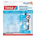 Tesa Transparent Self-adhesive Hooks, 5 pcs