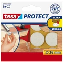 tesa Protect τσόχια επίπλων στρογγυλά 26 mm λευκά - 9 τεμάχια