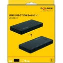 DELOCK Διακόπτης KVM HDMI / USB-C 4K 60Hz USB2.0 (SKU 341099, MPN 11477)