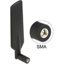 Delock Διπλής Ζώνης LTE/WLAN κεραία SMA 1–4 dBi ομνιδιανεστική, ρυθμιζόμενη με άρθρωση, μαύρη (MPN 12408)