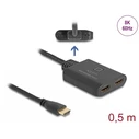 DeLOCK HDMI Switch 2 Ports 8K@60Hz / 4K@144Hz with 0.5m Built-in Cable - Model 18645
