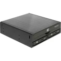 DeLOCK 5.25" Mobile Rack for 1 x 5.25" Slim Drive + 2 x 2.5" SATA HDD/SSD - Black (Model 47230)
