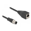 DeLock M12 Adapter Cable D-coded 4-pin plug (male) to RJ45 jack (female), 50 cm