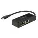 Delock USB-C > 2x Gigabit LAN (ST-BU) Adapter Μαύρο