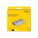 Delock USB 10 Gbps Hub with 4 USB Type-A Ports + 1 Quick-Charge Port, incl. Power Adapter (Model 64182)